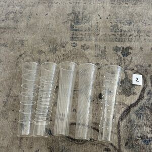 Set of 5 glass blown champagne flutes